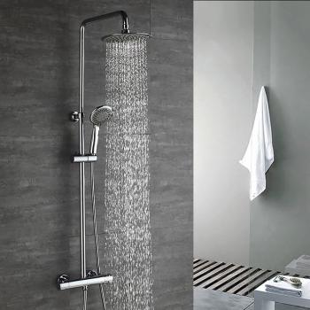 HOMELODY Plateada 38ºC Termostatica Columna de Ducha Ducha Barra Conjunto de Ducha Sistema de Ducha Ducha de Mano Set de Ducha Ducha de Lluvia Alcachofa de Ducha