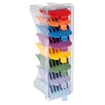 Set de 8 peines compatibles con máquina Wahl, colores variados, referencia 40122
