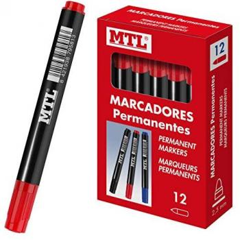 Caja de 12 Rotuladores Permanentes Rojo 2.0mm Dohe