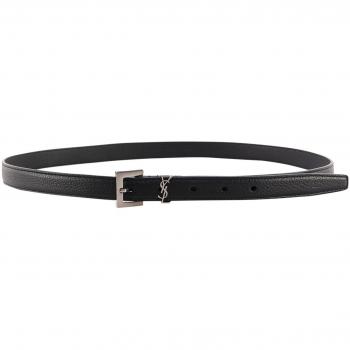 Saint Laurent Men's Black Leather Belt Size 105