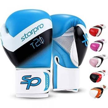 Starpro Niños Guantes de Boxeo de Cuero sintético para Entrenamiento Sparring de jóvenes en Muay Thai Kickboxing Fitness - Niños y Niñas - 4 oz 6 oz