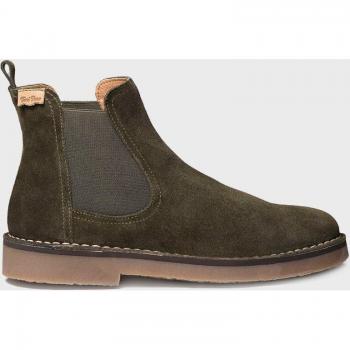 Botines de mujer de serraje con elásticos laterales