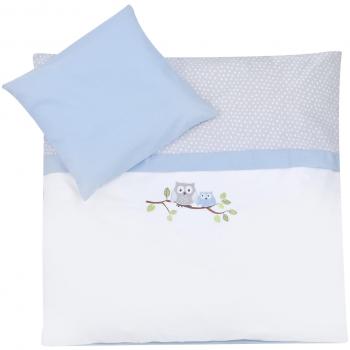 Funda Nórdica Julius Zöllner Owlettes con aplicación azul claro 80 x 80 35 x 40 cm