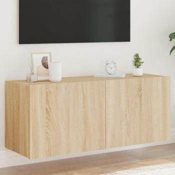 Mueble de TV de pared con luces LED 100x35x41 cm