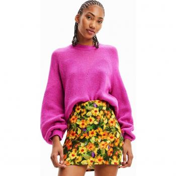 Desigual Chic Turtleneck Sweater with Contrast Detailing - L