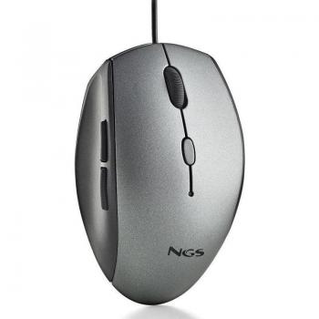 Ratón Ergonómico NGS MOTH GRAY, Inalámbrico, 1600 DPI, Color Gris