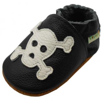 SAYOYO A1037-L, Zapato para Primeros Caminantes Unisex bebé, Schwarz Schädel 1, 21/22 EU