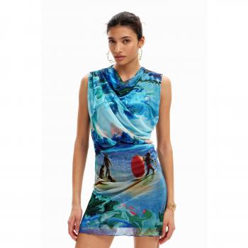 Desigual M. Christian Lacroix Women's Tulle Mini Dress Size S Blue