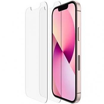 Belkin paquete de 2 protectores de pantalla TemperedGlass para iPhone 13 mini, instalación fácil sin burbujas con los adhesivos guía incluidos