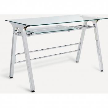 Mesa de escritorio de metal y cristal Steel