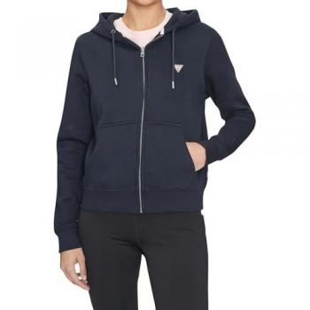 Guess Regular Fit Zip-Through Sweatshirt for Women - Dark Blue, Size S