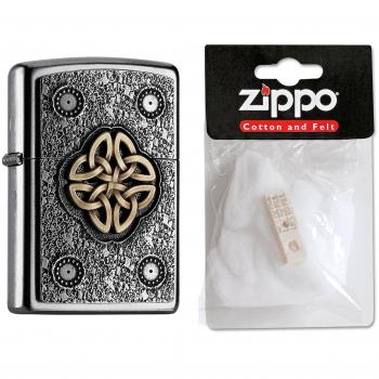 Zippo 15474 plus de repuesto de mechero de Celtic knot, de algodón, de la colección 2016, Número de Artículo, 2.004.750.2, Street de cromo