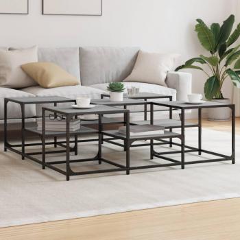 Mesa de centro Sonoma gris 121x121x40 cm madera multicapa