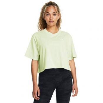 Camiseta casual de mujer Under Armour Boxy Crop Logo de manga corta negra