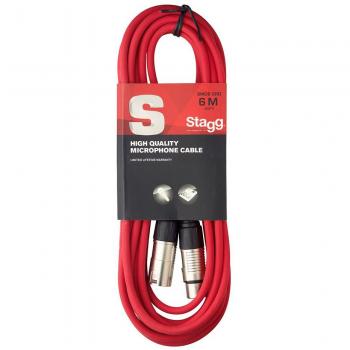 Stagg SMC6 CRD 6 m XLR to XLR Microphone Cable - Red