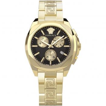Versace Chrono Lady Gold Stainless Steel Watch, Yellow female, Size: ONE SIZE