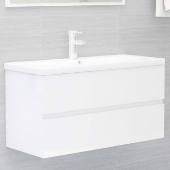 Gabinete blanco pulido 90x38,5x45 cm madera multicapa