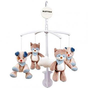 Movil Musical Nattou Jim y Bob con Peluches para Bebé