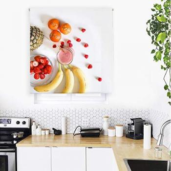 Estor Enrollable Traslúcido Estampado Digital para Cocina 90x250 cm