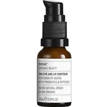 Evolve Organic Beauty - Crema natural para contorno de ojos y labios 360 | Certificado de belleza vegana