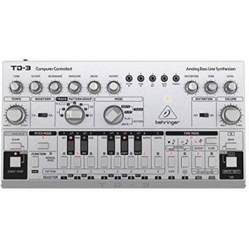 Behringer TD-3 SR Silver Analog Bass Line Synthesizer with VCO, VCF, and VCA