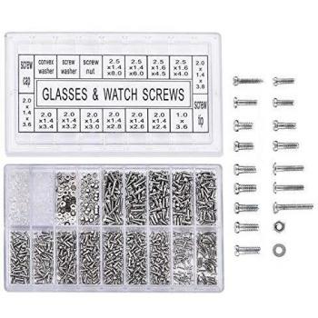 1000 piezas Micro tornillos de acero inoxidable Tuercas para reparar bicicleta gafas de Gafas Reloj