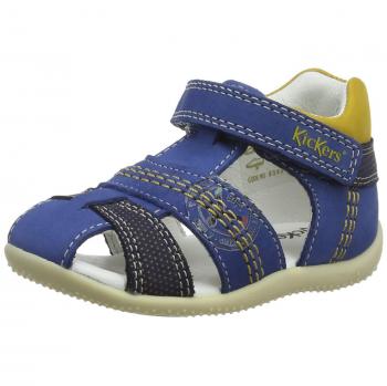 Kickers Bonus, Sandalias con Punta Abierta para Niños, Bleu