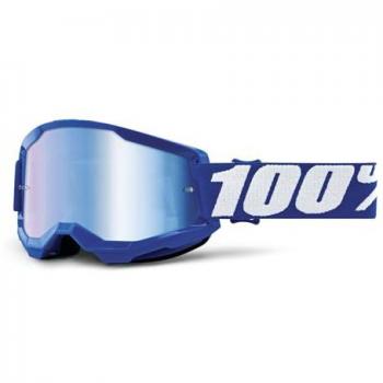 Máscara 100% Strata 2 Azul Adulto, gafas de motocross, diseño unisex, color azul con espejos, características óptimas para ciclismo y deportes extremos