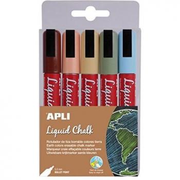 Apli Paper Ref. 14735 Liquid Chalk punta redonda 5 colores tierra