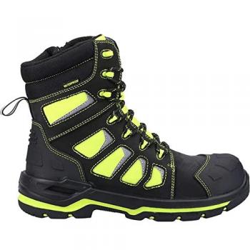 Amblers Safety Beacon Waterproof Lace Up Mid Safety Boots Unisex Yellow UK Size 10