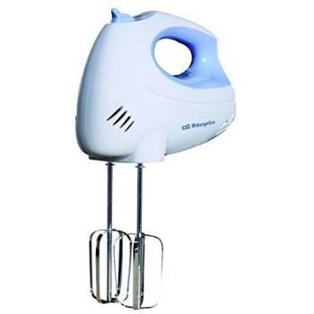 Orbegozo BA 3200 - Batidora amasadora, 6 Velocidades, función Turbo, varillas inox, 250 W, azul y blanco