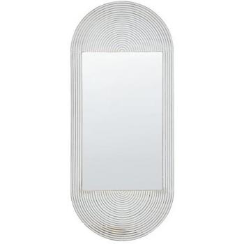Espejo de pared vintage con marco de madera de mango blanco envejecido 56 x 130 cm Briant