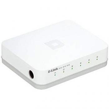 D-Link GO-SW-5G Unmanaged Gigabit Ethernet Switch with 5 RJ-45 Ports (10/100/1000 Mbps) - Desktop Model