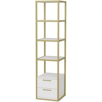 WELLHOME - LIBRERÍA, 100% TABLERO DE AGLOMERADO RECHAPADO EN MELAMINA, COLOR ORO BLANCO