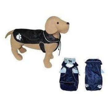 Abrigo Impermeable Para Perros 25 Cm - Negro