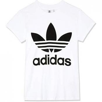 adidas Big Trefoil tee Camiseta, Mujer, Blanco/Negro, 38