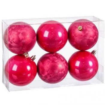 Bolas de Navidad Fresa Plástico 8 x 8 x 8 cm (6 Unidades)