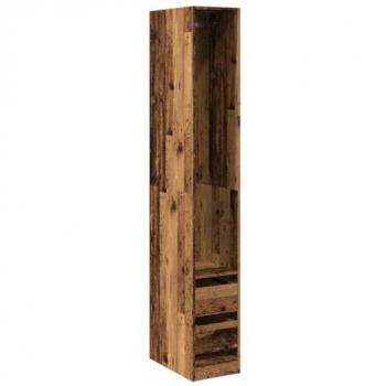 Armario de madera de ingeniería envejecida 30x50x200 cm