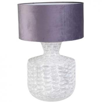 Lámpara de Mesa Artesanal de Metal Blanca con Iluminación Cálida 35x35x69 cm