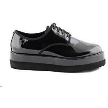 Guess Flmin3 Ele13 Zapatos de cordones Mujer Negro, Talla 36