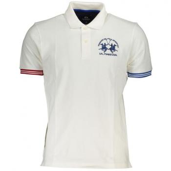 La Martina Elegant White Polo with Contrast Details - 3XL