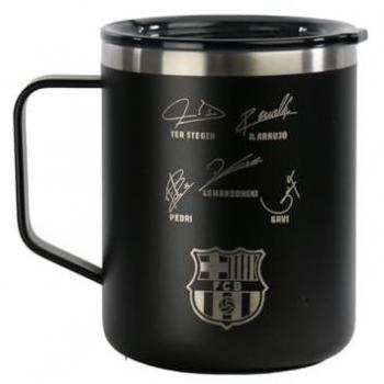 Taza Termo Runbott F.C. Barcelona - Acero Inoxidable, Doble Aislamiento, 400ml, Firmas Masculino y Femenino, Producto Oficial