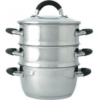 Ready Steady Cook Bistro - Vaporera de 3 pisos en acero inoxidable