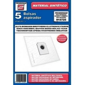 TECNHOGAR 915725 Bolsa Aspirador, Plástico, Blanco