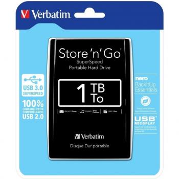 Disco Duro Externo 1TB Verbatim 2,5 Autoalimentado USB 3.0 Store 'N' Go