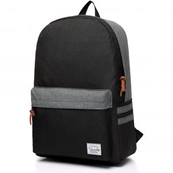 Vaschy Mochila Casual Clásico Ligero Mochila Escuela Adolescente para Portátil de 15.6 Pulgadas Negro