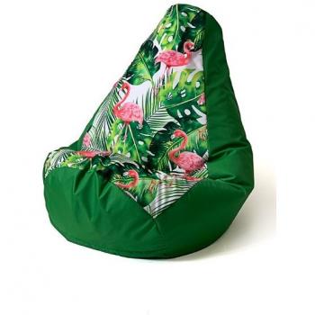 Sako Puff Pera XL Estampado Flamenco Verde 130 x 90 cm