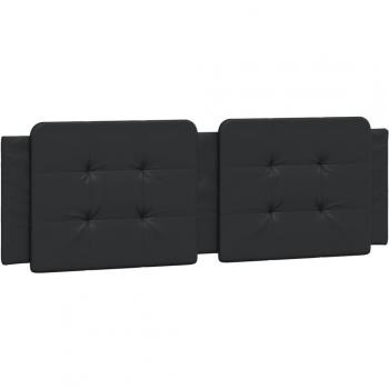 Faux Leather Queen Headboard Cushion Black 152 cm