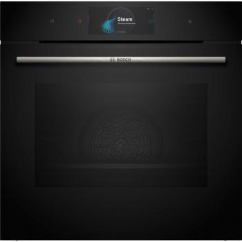 Horno Bosch Serie 8 HSG7584B1 - Potente horno multifunción con función de vapor añadido y Master Chef, color negro