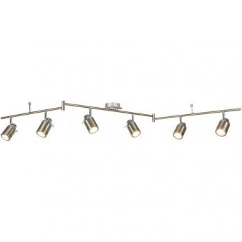 Plafón de baño Samson Metal plata satinado 6 bombillas 19,5cm